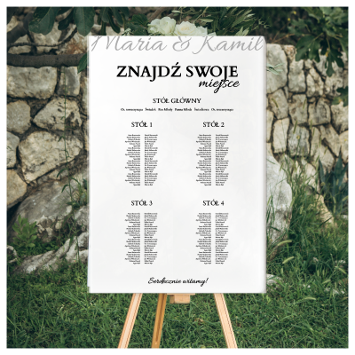 Plan Stołów Na Pleksie - Papeteria Na Wesele