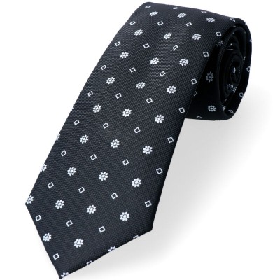 krawat klasyczna szerokość czarny wzorki