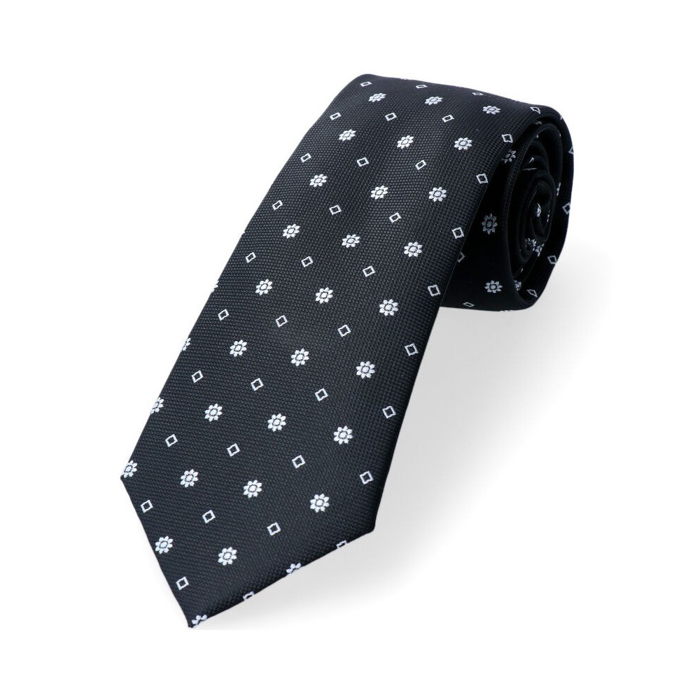 krawat klasyczna szerokość czarny wzorki