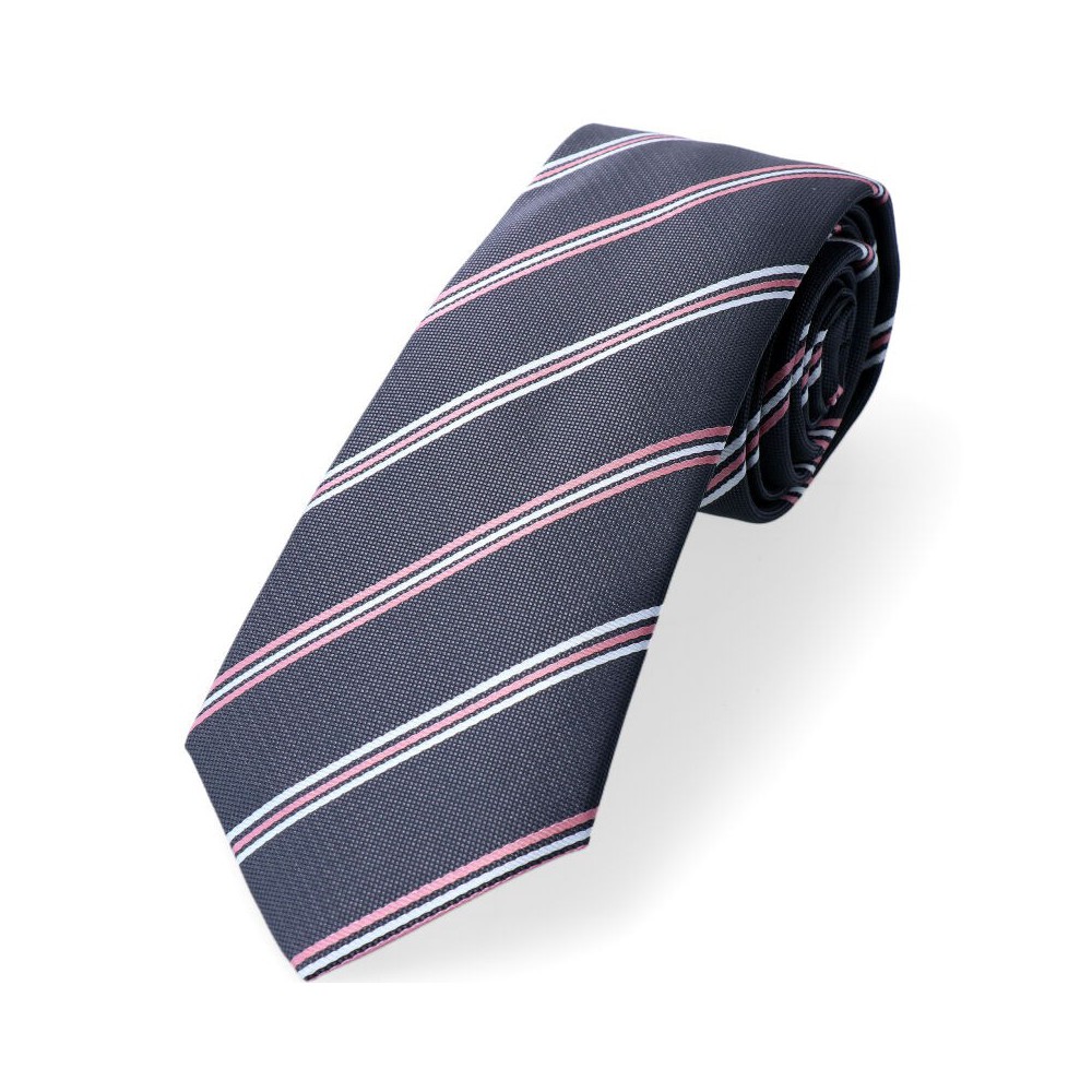 krawat klasyczny szary w paski