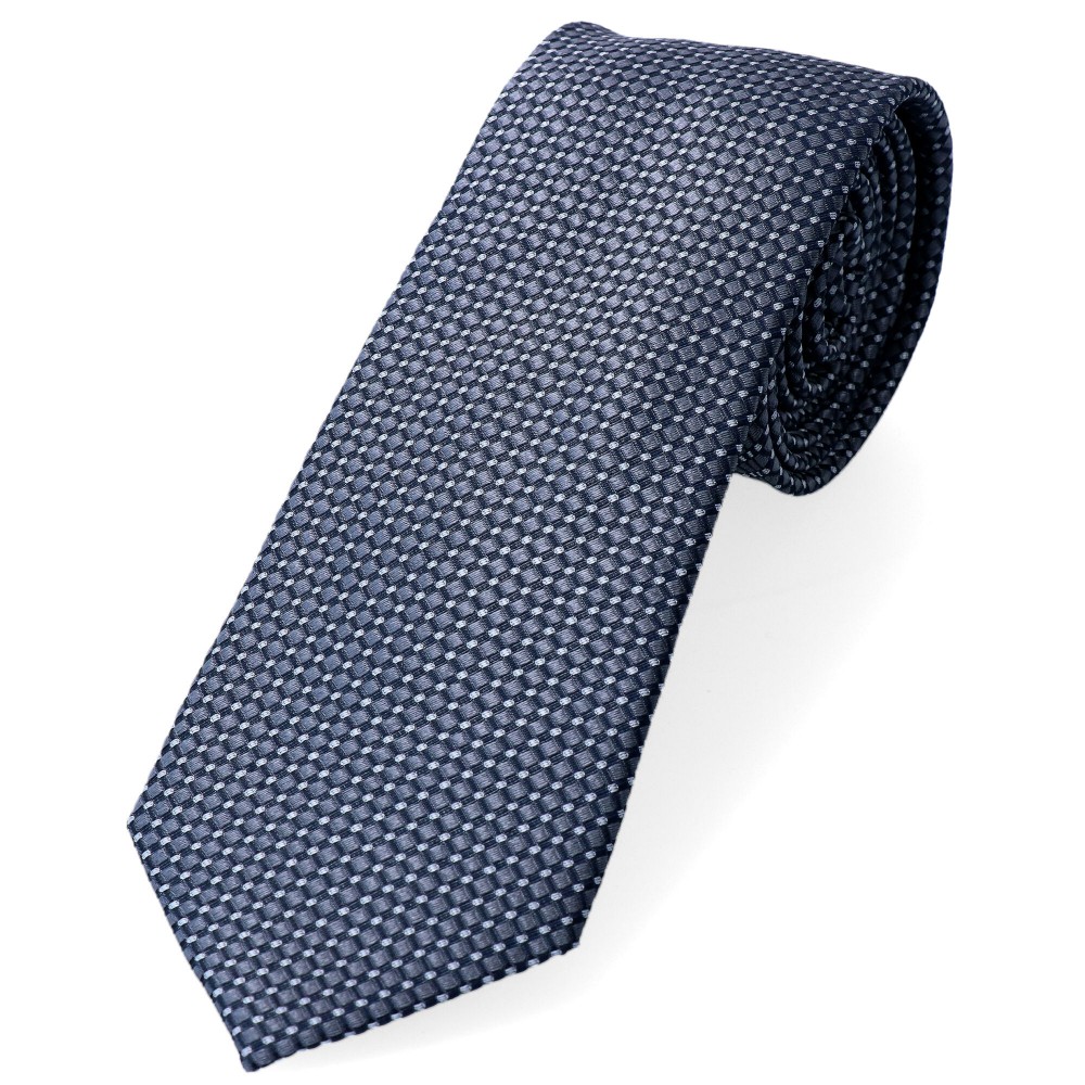 krawat jedwabny stalowy szary delikatny wzór