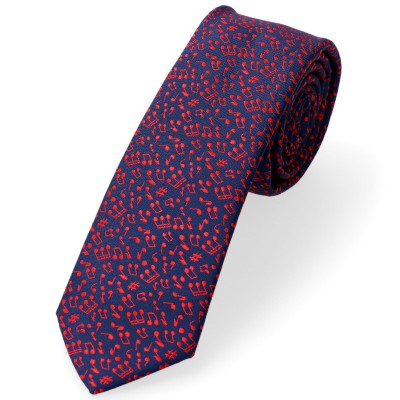 Krawat Poliester - Czerwone Nutki