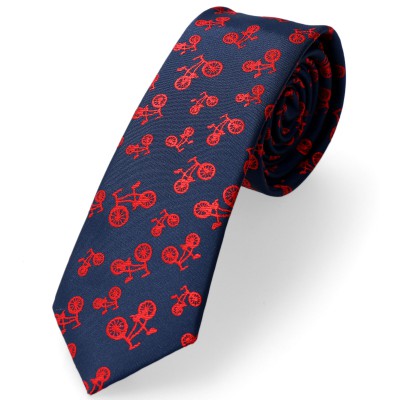 krawat w czerwone rowery idealny na prezent dla rowerzysty kolarza