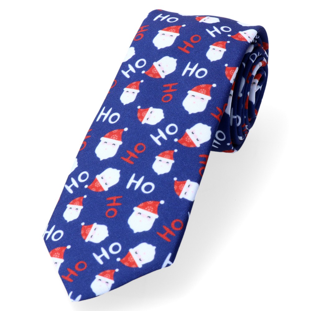 Krawat Granatowy W Mikołaje Ho Ho Ho