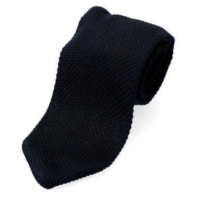 krawat knit czarny gładki