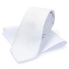 krawat biały ślubny jednolity wzór