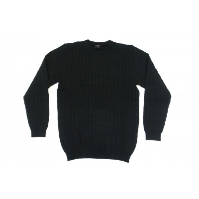 Sweter Warkoczykowy Tkany - Czarny