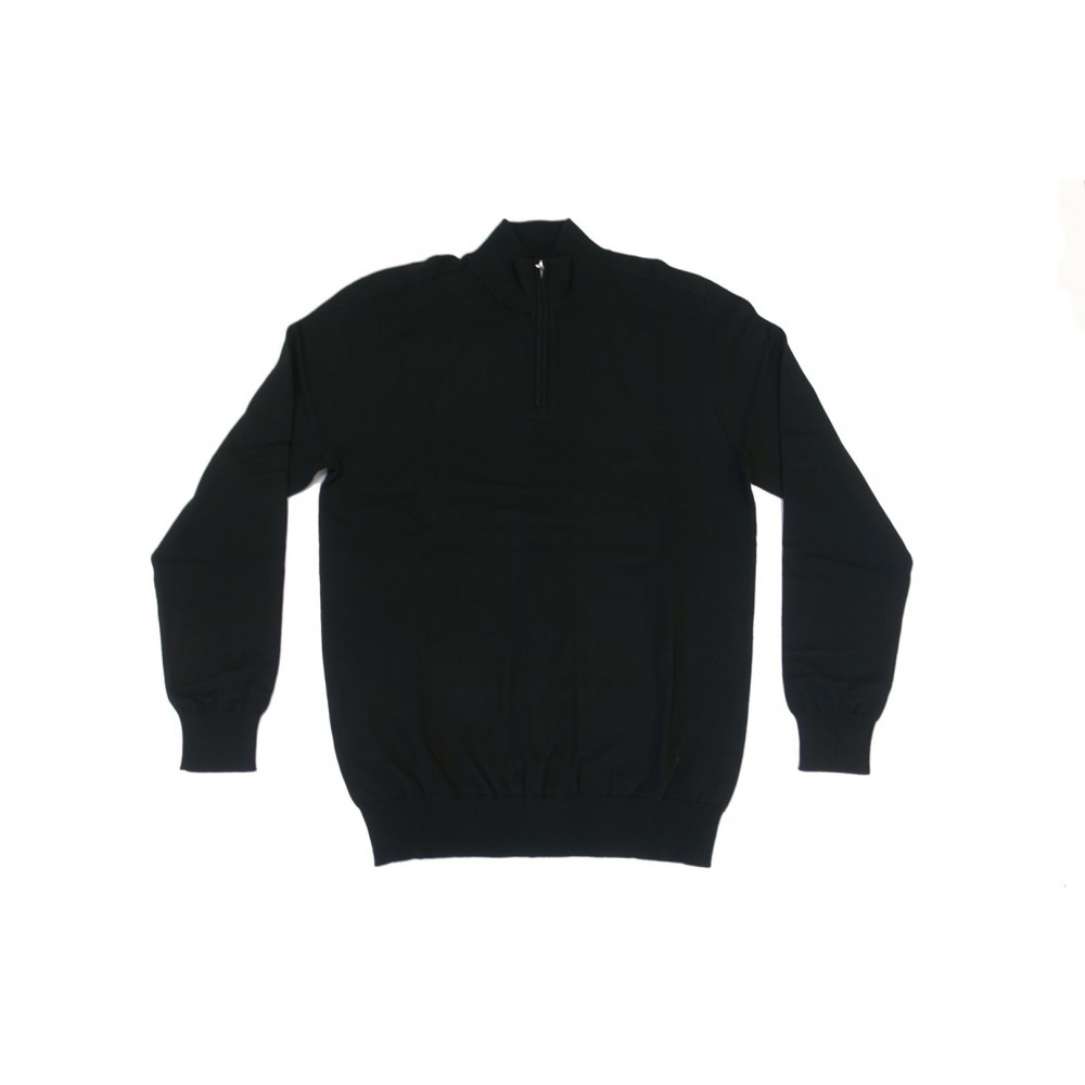 Sweter z rozpinanym golfem - Czarny