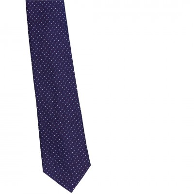 Krawat Jedwabny Bordowy w Kropki