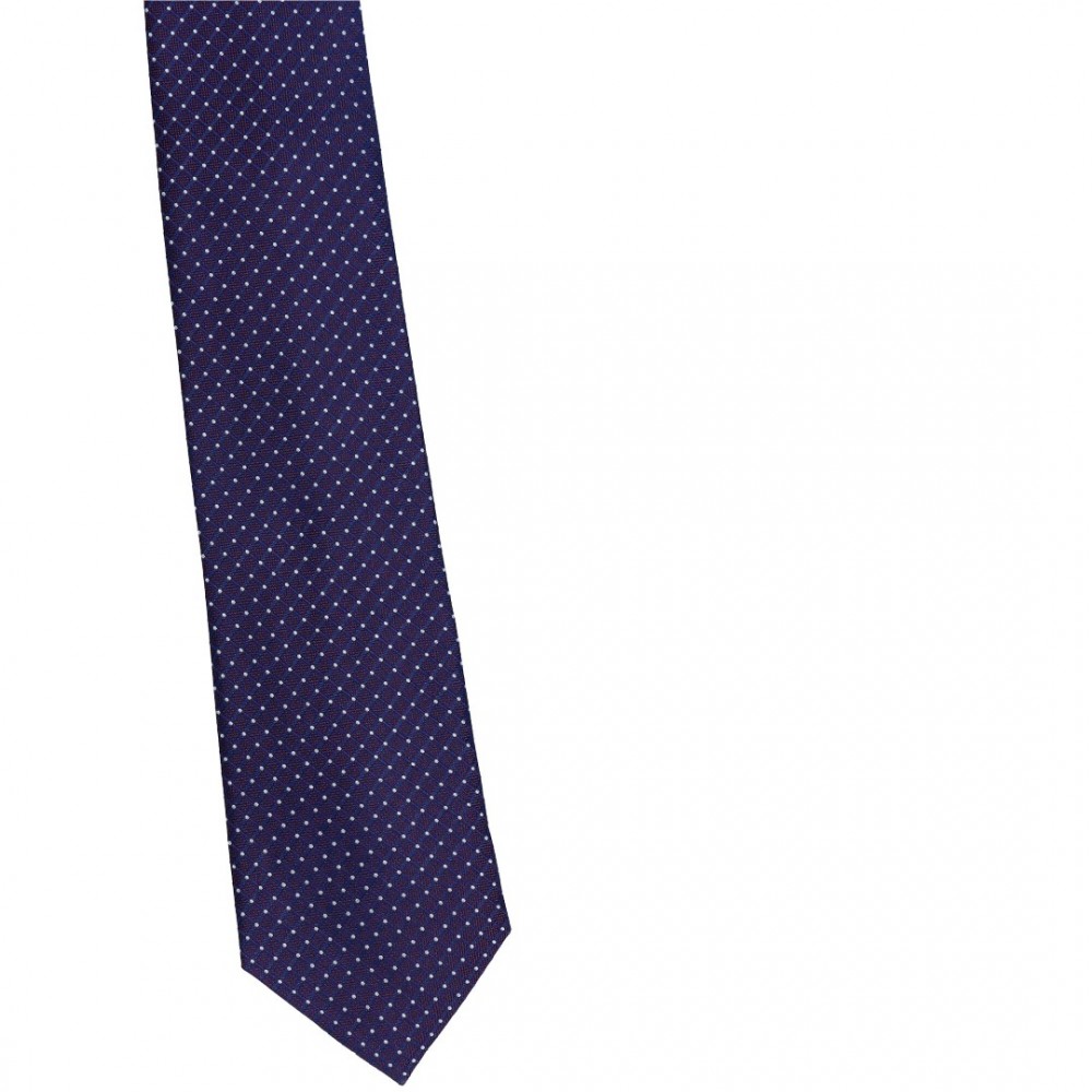 Krawat Jedwabny Bordowy w Kropki