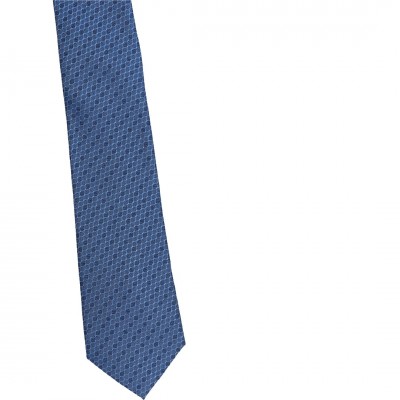 Krawat Jedwabny Niebieski w Kółka