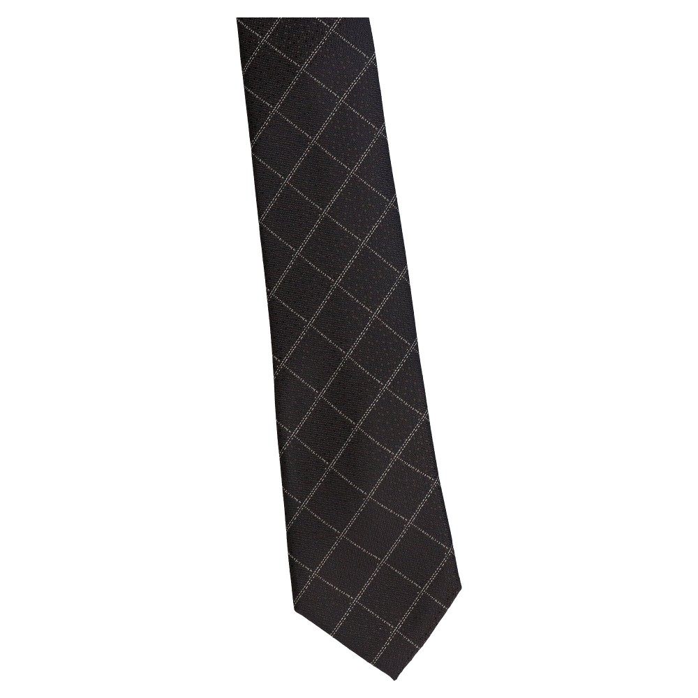 krawat szeroki brązowy  w kratkę