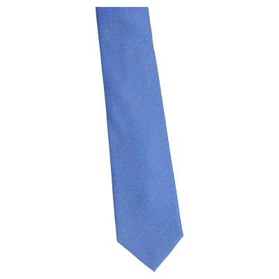 krawat szeroki grafitowy w niebieski wzorek