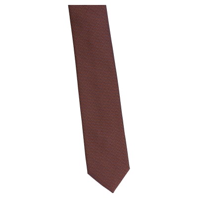 krawat wąski brązowy - mikrowzór