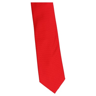 krawat szeroki czerwony - delikatna strukturka