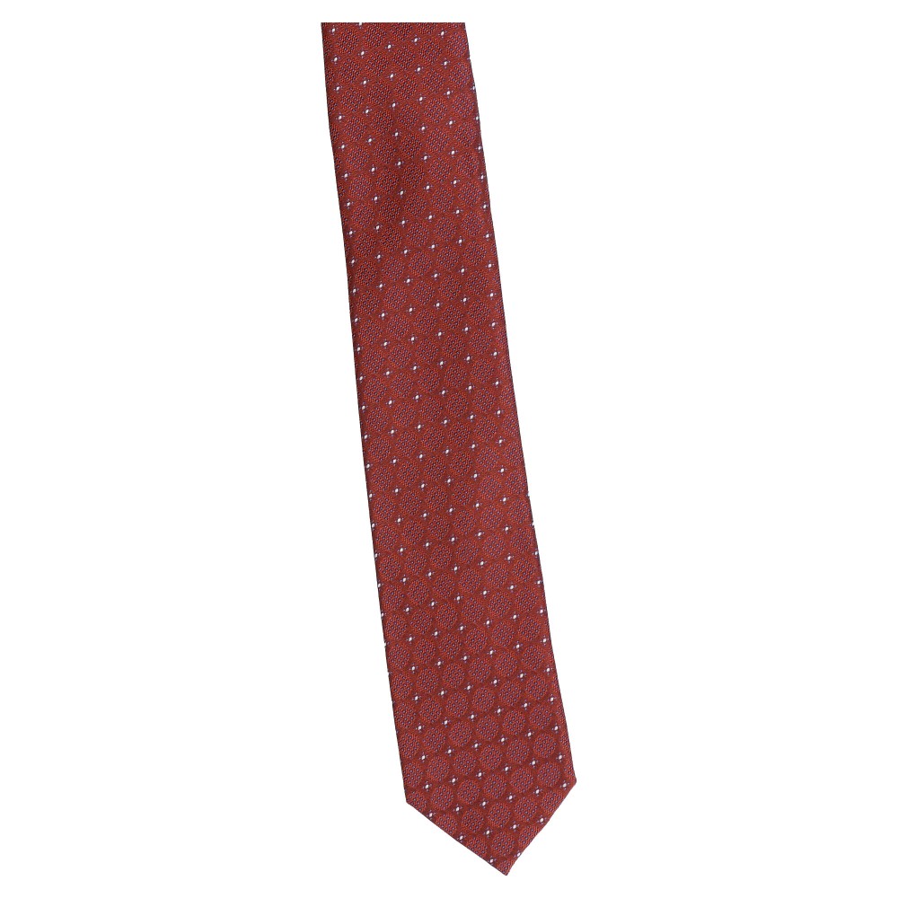krawat wąski rudy - kółeczka