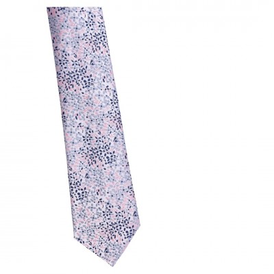 Krawat Szeroki Różowy Z Domieszką Granatu - Wzorek