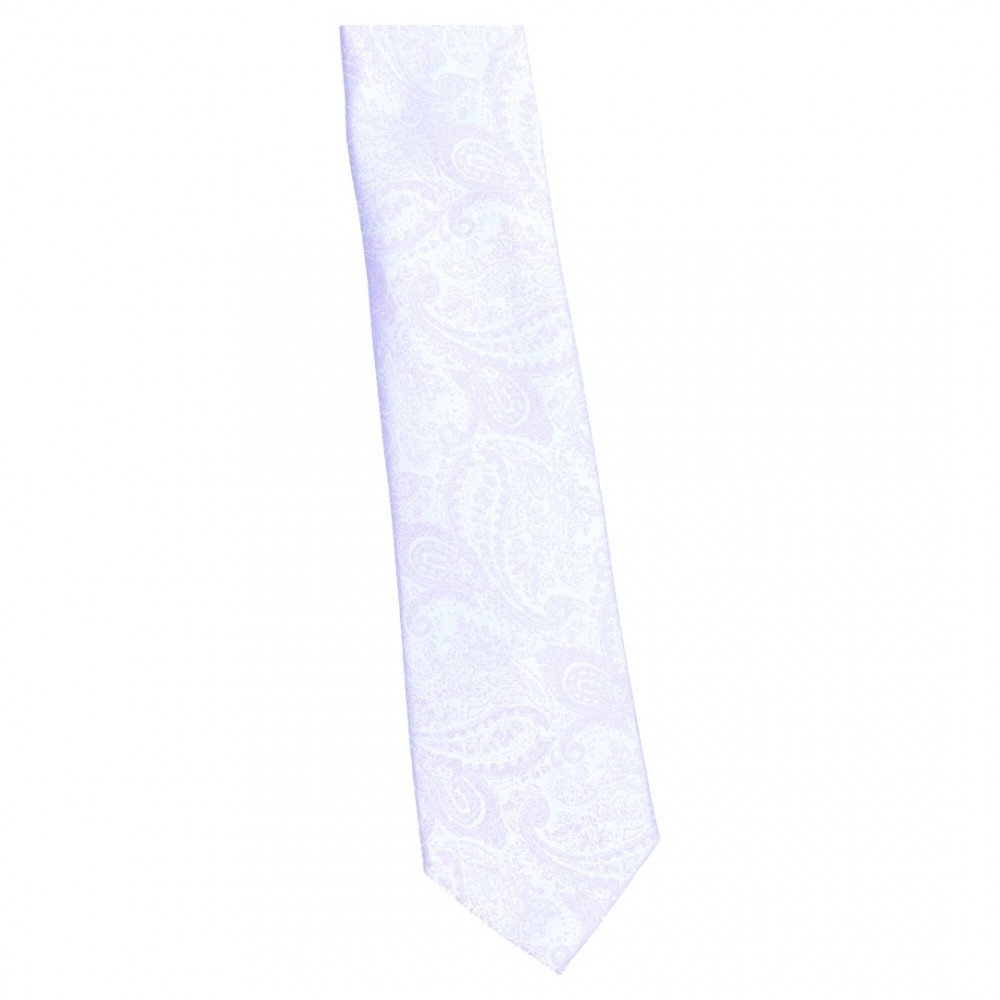 Krawat Szeroki Różowy - Paisley