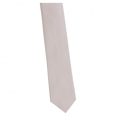 Krawat Wąski - Beżowa Struktura