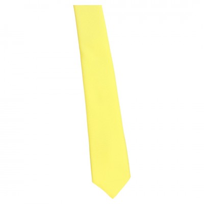 Krawat Dziecięcy Młodzieżowy Żółty Gładki
