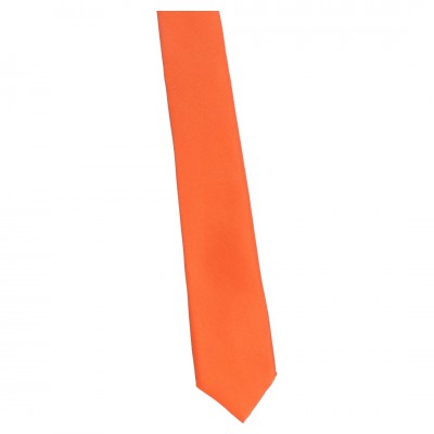 Krawat Dziecięcy Młodzieżowy Pomarańczowy Gładki