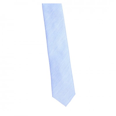 Krawat Wąski Srebrny Z Nitką Jasnego Wrzosiku - Ugo