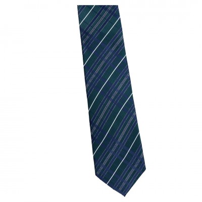 Krawat Szeroki Zielony Ciemny  Z Granatem - Krateczka - Lorenzo