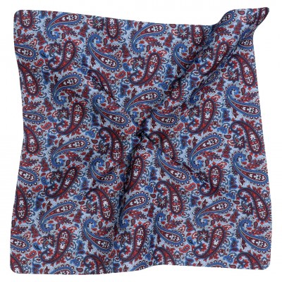 Poszetka Szara Z Bordowym Paisley - Gabriel