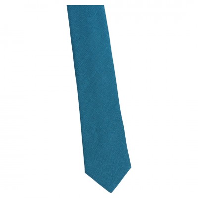 Krawat Szeroki Lniany Zielony Jasny
