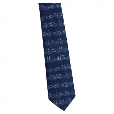 Krawat Szeroki Granatowy - Błękitne Nuty