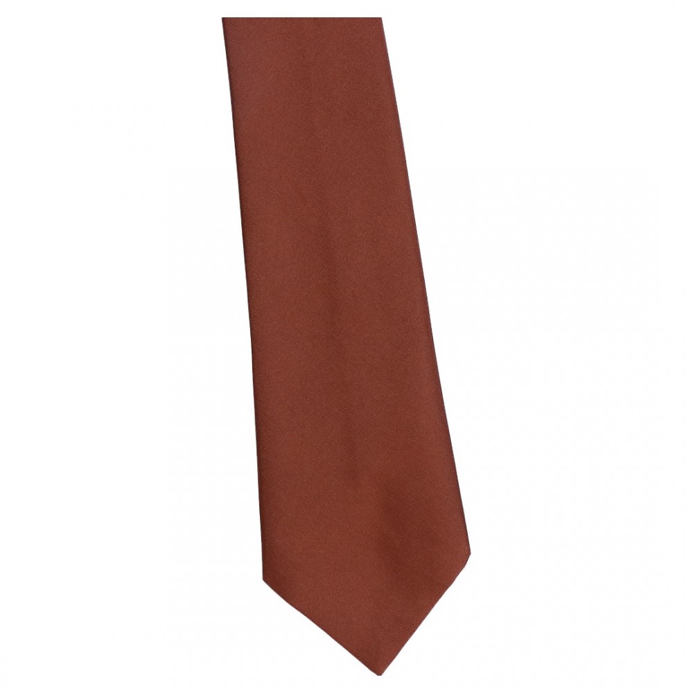 Krawat Damski  Gładki Brązowy